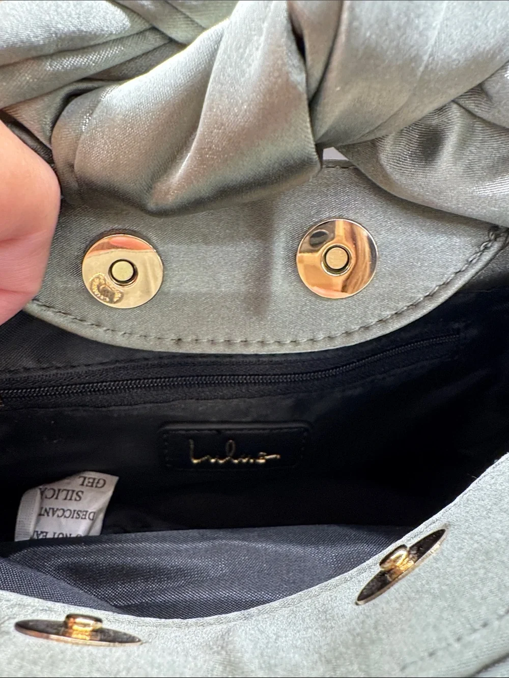 Lulu's Sage Green Knotted Handle Shoulder Bag